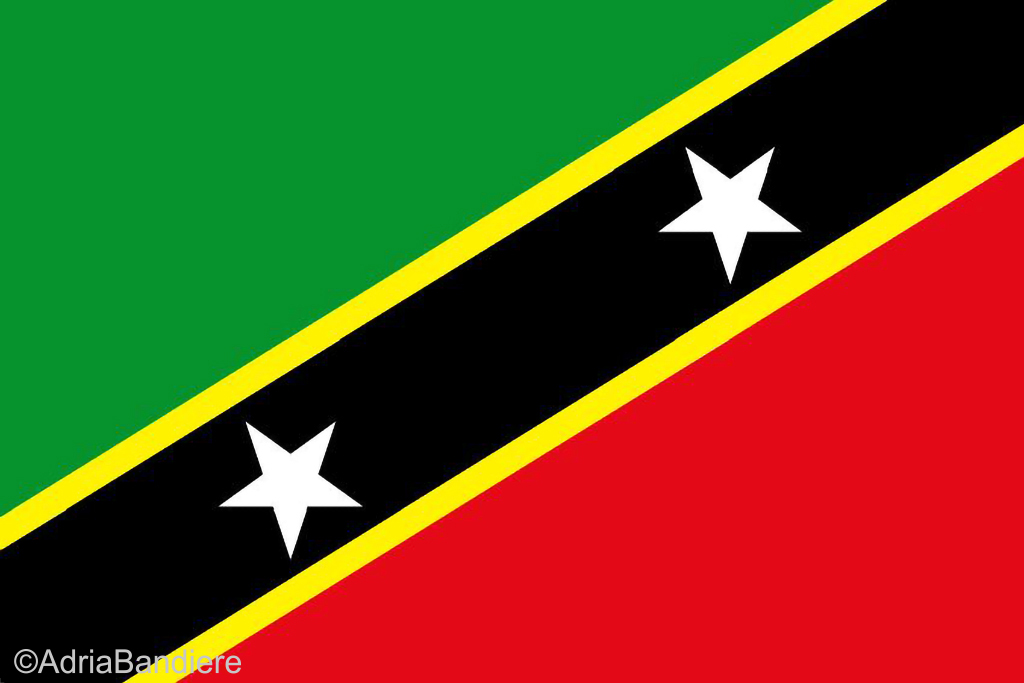 [A00111] Pavillon. 30x45 Etamine St Kitts & Nevis (6)